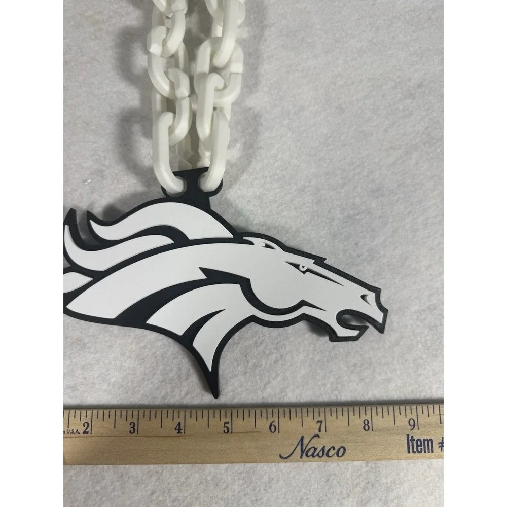 Broncos Chain Necklace 3D Printed Salute to Service‎ Fan Gear Football